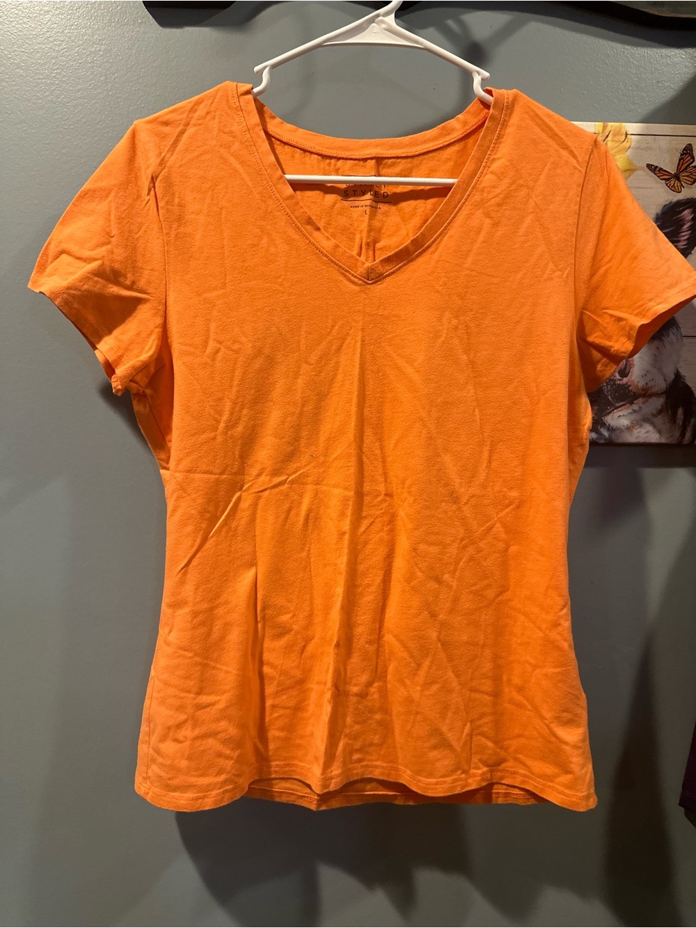 Simply Styled Women's V-Neck Tee - Orange
